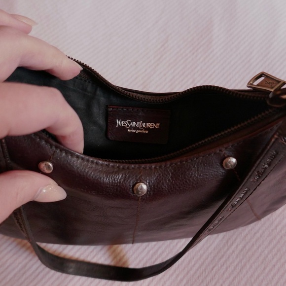 Yves Saint Laurent mini leather burgundy shoulder bag - Picture 4 of 5